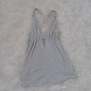 Silver metallic keyhole club top